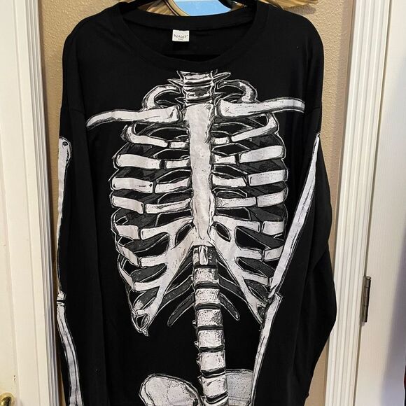 Spirit Men’s Double Sided Skeleton Long Sleeved Shirt XXL - Picture 1 of 15